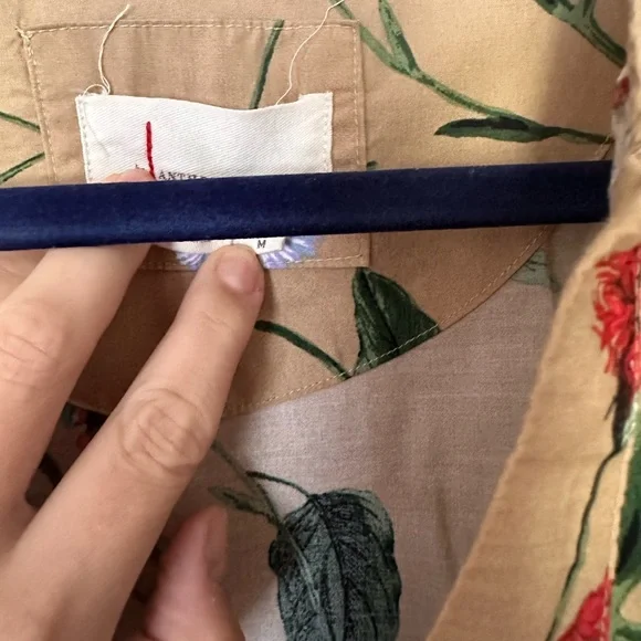 Anthropologie Tan Floral Maxi Dress - Picture 2 of 2